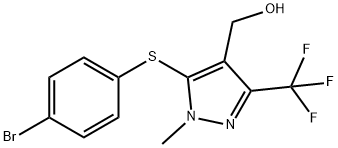 [5-[(4-BROMOPHENYL)SULFANYL]-1-METHYL-3-(TRIFLUOROMETHYL)-1H-PYRAZOL-4-YL]METHANOL Struktur