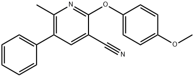 2-(4-METHOXYPHENOXY)-6-METHYL-5-PHENYLNICOTINONITRILE Struktur