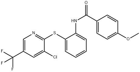 N-(2-([3-CHLORO-5-(TRIFLUOROMETHYL)-2-PYRIDINYL]SULFANYL)PHENYL)-4-METHOXYBENZENECARBOXAMIDE Struktur