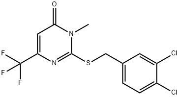 2-[(3,4-DICHLOROBENZYL)SULFANYL]-3-METHYL-6-(TRIFLUOROMETHYL)-4(3H)-PYRIMIDINONE Struktur