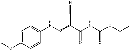 ETHYL N-[2-CYANO-3-(4-METHOXYANILINO)ACRYLOYL]CARBAMATE Struktur