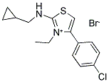 4-(4-CHLOROPHENYL)-2-[(CYCLOPROPYLMETHYL)AMINO]-3-ETHYL-1,3-THIAZOL-3-IUM BROMIDE Struktur