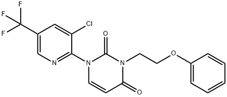 1-[3-CHLORO-5-(TRIFLUOROMETHYL)-2-PYRIDINYL]-3-(2-PHENOXYETHYL)-2,4(1H,3H)-PYRIMIDINEDIONE Struktur