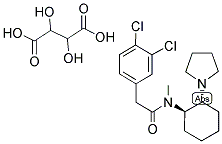 (-)-(1S,2R)-CIS-3,4-DICHLORO-N-METHYL-N-[2-(1-PYRROLIDINYL)-CYCLOHEXYL]-BENZENEACETAMIDE TARTRATE Struktur