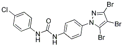 N-(4-CHLOROPHENYL)-N'-[4-(3,4,5-TRIBROMO-1H-PYRAZOL-1-YL)PHENYL]UREA Struktur