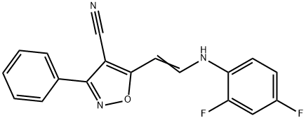 5-[2-(2,4-DIFLUOROANILINO)VINYL]-3-PHENYL-4-ISOXAZOLECARBONITRILE Struktur