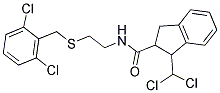 N2-(2-[(2,6-DICHLOROBENZYL)THIO]ETHYL)-1-(DICHLOROMETHYL)INDANE-2-CARBOXAMIDE Struktur