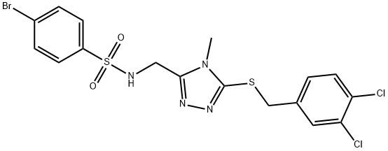 4-BROMO-N-((5-[(3,4-DICHLOROBENZYL)SULFANYL]-4-METHYL-4H-1,2,4-TRIAZOL-3-YL)METHYL)BENZENESULFONAMIDE Struktur