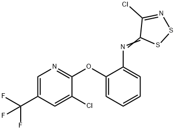 N-(4-CHLORO-5H-1,2,3-DITHIAZOL-5-YLIDEN)-2-([3-CHLORO-5-(TRIFLUOROMETHYL)-2-PYRIDINYL]OXY)ANILINE Struktur