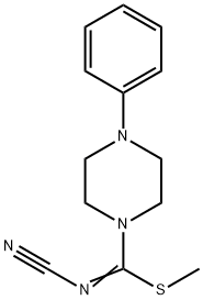 METHYL N-CYANO-4-PHENYLTETRAHYDRO-1(2H)-PYRAZINECARBIMIDOTHIOATE Struktur