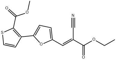 METHYL 3-[5-(2-CYANO-3-ETHOXY-3-OXO-1-PROPENYL)-2-FURYL]-2-THIOPHENECARBOXYLATE Struktur