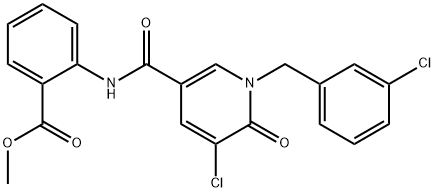 METHYL 2-(([5-CHLORO-1-(3-CHLOROBENZYL)-6-OXO-1,6-DIHYDRO-3-PYRIDINYL]CARBONYL)AMINO)BENZENECARBOXYLATE Struktur