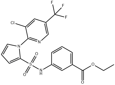 ETHYL 3-[((1-[3-CHLORO-5-(TRIFLUOROMETHYL)-2-PYRIDINYL]-1H-PYRROL-2-YL)SULFONYL)AMINO]BENZENECARBOXYLATE Struktur