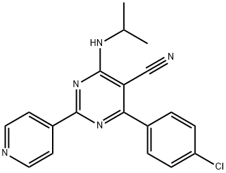 4-(4-CHLOROPHENYL)-6-(ISOPROPYLAMINO)-2-(4-PYRIDINYL)-5-PYRIMIDINECARBONITRILE Struktur