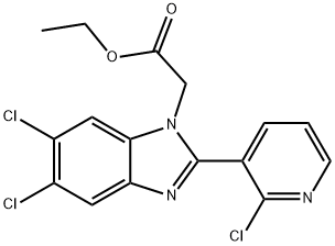 ETHYL 2-[5,6-DICHLORO-2-(2-CHLORO-3-PYRIDINYL)-1H-1,3-BENZIMIDAZOL-1-YL]ACETATE Struktur