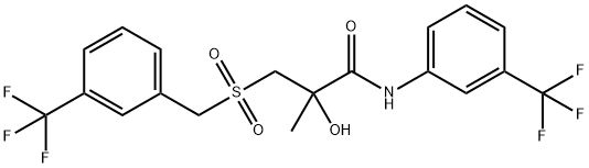 2-HYDROXY-2-METHYL-3-([3-(TRIFLUOROMETHYL)BENZYL]SULFONYL)-N-[3-(TRIFLUOROMETHYL)PHENYL]PROPANAMIDE Struktur