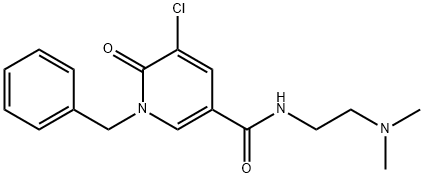 1-BENZYL-5-CHLORO-N-[2-(DIMETHYLAMINO)ETHYL]-6-OXO-1,6-DIHYDRO-3-PYRIDINECARBOXAMIDE Struktur