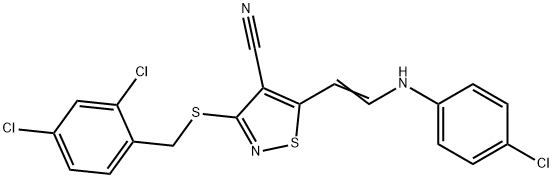 5-[2-(4-CHLOROANILINO)VINYL]-3-[(2,4-DICHLOROBENZYL)SULFANYL]-4-ISOTHIAZOLECARBONITRILE Struktur