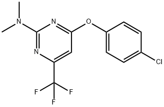 4-(4-CHLOROPHENOXY)-N,N-DIMETHYL-6-(TRIFLUOROMETHYL)-2-PYRIMIDINAMINE Struktur