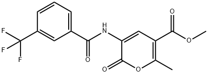 METHYL 6-METHYL-2-OXO-3-([3-(TRIFLUOROMETHYL)BENZOYL]AMINO)-2H-PYRAN-5-CARBOXYLATE Struktur