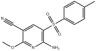 6-AMINO-2-METHOXY-5-[(4-METHYLPHENYL)SULFONYL]NICOTINONITRILE Struktur