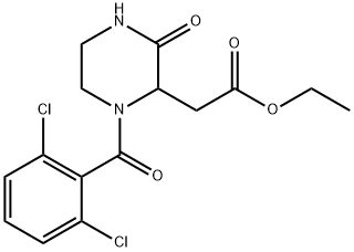 ETHYL 2-[1-(2,6-DICHLOROBENZOYL)-3-OXO-2-PIPERAZINYL]ACETATE Struktur