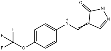 4-([4-(TRIFLUOROMETHOXY)ANILINO]METHYLENE)-2,4-DIHYDRO-3H-PYRAZOL-3-ONE Struktur