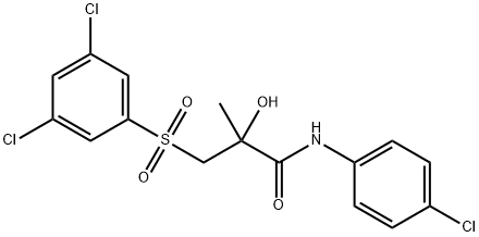 N-(4-CHLOROPHENYL)-3-[(3,5-DICHLOROPHENYL)SULFONYL]-2-HYDROXY-2-METHYLPROPANAMIDE Struktur