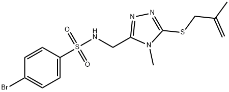 4-BROMO-N-((4-METHYL-5-[(2-METHYL-2-PROPENYL)SULFANYL]-4H-1,2,4-TRIAZOL-3-YL)METHYL)BENZENESULFONAMIDE Struktur