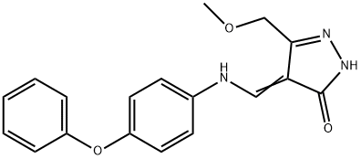 5-(METHOXYMETHYL)-4-[(4-PHENOXYANILINO)METHYLENE]-2,4-DIHYDRO-3H-PYRAZOL-3-ONE Struktur
