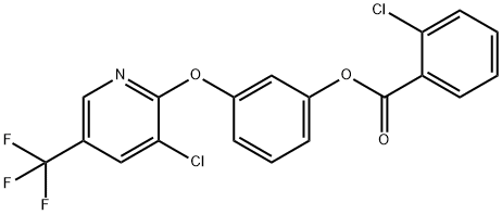 3-([3-CHLORO-5-(TRIFLUOROMETHYL)-2-PYRIDINYL]OXY)PHENYL 2-CHLOROBENZENECARBOXYLATE Struktur