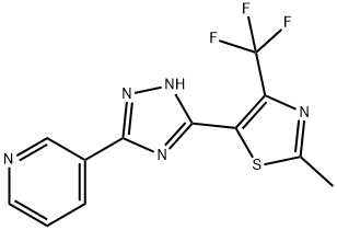 3-(5-[2-METHYL-4-(TRIFLUOROMETHYL)-1,3-THIAZOL-5-YL]-4H-1,2,4-TRIAZOL-3-YL)PYRIDINE Struktur