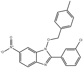 2-(3-CHLOROPHENYL)-1-[(4-METHYLBENZYL)OXY]-6-NITRO-1H-1,3-BENZIMIDAZOLE Struktur