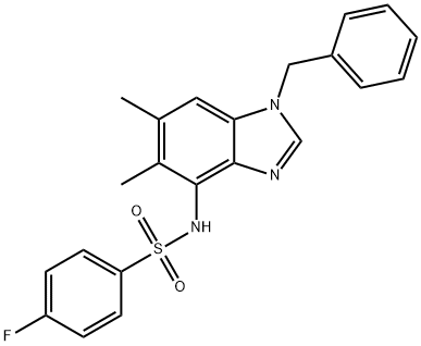 N-(1-BENZYL-5,6-DIMETHYL-1H-1,3-BENZIMIDAZOL-4-YL)-4-FLUOROBENZENESULFONAMIDE Struktur