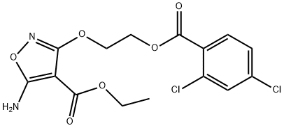 ETHYL 5-AMINO-3-(2-[(2,4-DICHLOROBENZOYL)OXY]ETHOXY)-4-ISOXAZOLECARBOXYLATE Struktur