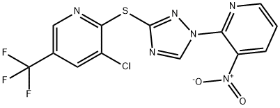 3-CHLORO-2-([1-(3-NITRO-2-PYRIDINYL)-1H-1,2,4-TRIAZOL-3-YL]SULFANYL)-5-(TRIFLUOROMETHYL)PYRIDINE Struktur