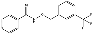 N'-([3-(TRIFLUOROMETHYL)BENZYL]OXY)-4-PYRIDINECARBOXIMIDAMIDE Struktur