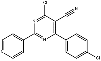 4-CHLORO-6-(4-CHLOROPHENYL)-2-(4-PYRIDINYL)-5-PYRIMIDINECARBONITRILE Struktur