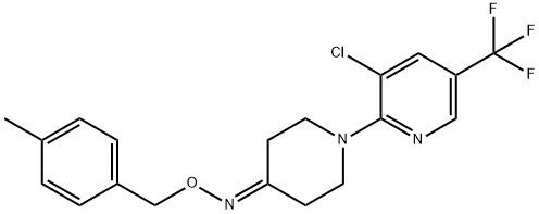 1-[3-CHLORO-5-(TRIFLUOROMETHYL)-2-PYRIDINYL]TETRAHYDRO-4(1H)-PYRIDINONE O-(4-METHYLBENZYL)OXIME Struktur