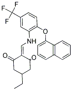 5-ETHYL-2-(((2-NAPHTHYLOXY-5-(TRIFLUOROMETHYL)PHENYL)AMINO)METHYLENE)CYCLOHEXANE-1,3-DIONE Struktur