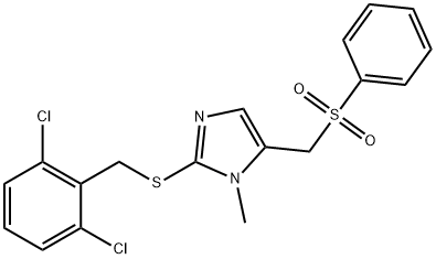 (2-[(2,6-DICHLOROBENZYL)SULFANYL]-1-METHYL-1H-IMIDAZOL-5-YL)METHYL PHENYL SULFONE Struktur