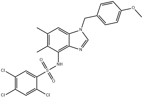 2,4,5-TRICHLORO-N-[1-(4-METHOXYBENZYL)-5,6-DIMETHYL-1H-1,3-BENZIMIDAZOL-4-YL]BENZENESULFONAMIDE Struktur