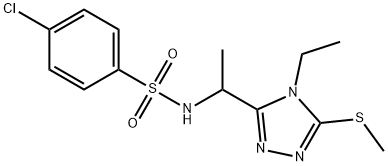 4-CHLORO-N-(1-[4-ETHYL-5-(METHYLSULFANYL)-4H-1,2,4-TRIAZOL-3-YL]ETHYL)BENZENESULFONAMIDE Struktur