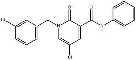 5-CHLORO-1-(3-CHLOROBENZYL)-2-OXO-N-PHENYL-1,2-DIHYDRO-3-PYRIDINECARBOXAMIDE Struktur