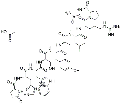 PGLU-HIS-TRP-SER-TYR-D-ALA-LEU-ARG-PRO-GLY-NH2 ACETATE SALT Struktur