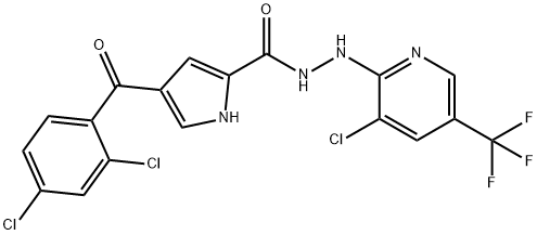 N'-[3-CHLORO-5-(TRIFLUOROMETHYL)-2-PYRIDINYL]-4-(2,4-DICHLOROBENZOYL)-1H-PYRROLE-2-CARBOHYDRAZIDE Struktur