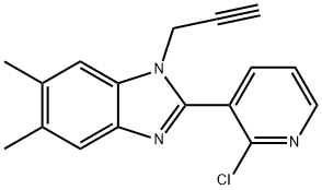 2-(2-CHLORO-3-PYRIDINYL)-5,6-DIMETHYL-1-(2-PROPYNYL)-1H-1,3-BENZIMIDAZOLE Struktur