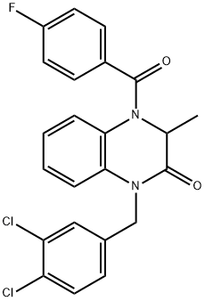 1-(3,4-DICHLOROBENZYL)-4-(4-FLUOROBENZOYL)-3-METHYL-3,4-DIHYDRO-2(1H)-QUINOXALINONE Struktur