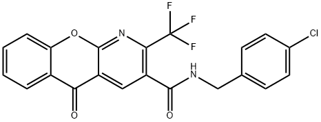 N-(4-CHLOROBENZYL)-5-OXO-2-(TRIFLUOROMETHYL)-5H-CHROMENO[2,3-B]PYRIDINE-3-CARBOXAMIDE Struktur