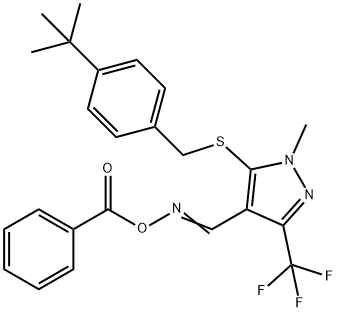 4-([(BENZOYLOXY)IMINO]METHYL)-5-([4-(TERT-BUTYL)BENZYL]SULFANYL)-1-METHYL-3-(TRIFLUOROMETHYL)-1H-PYRAZOLE Struktur